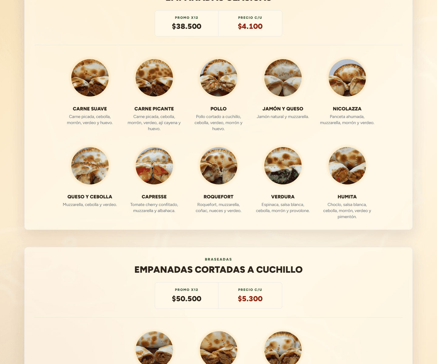 Menu de productos de Nicolazza en desktop
