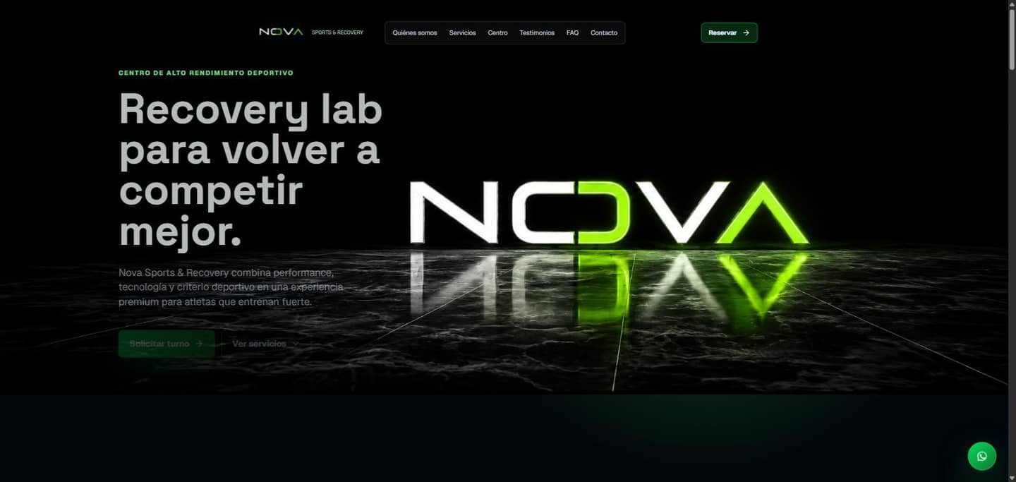 Home del sitio de Nova Sports & Recovery