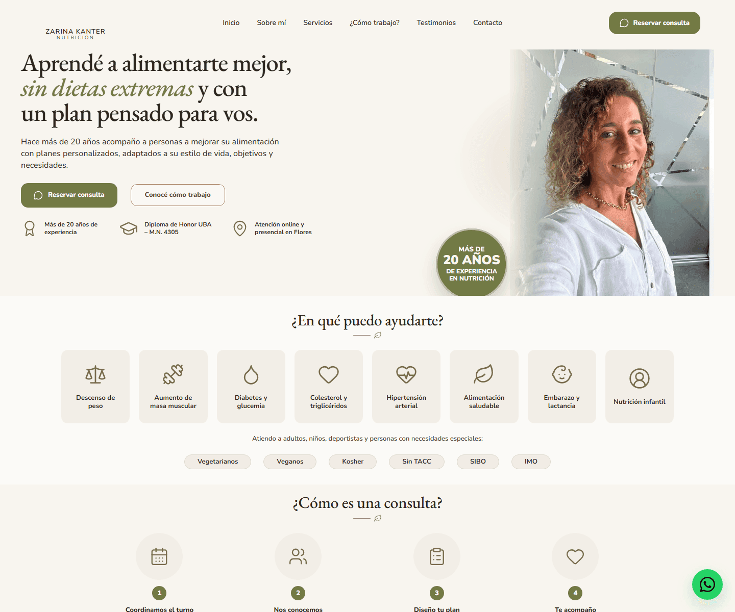 Home desktop de Zarina Kanter Nutricion